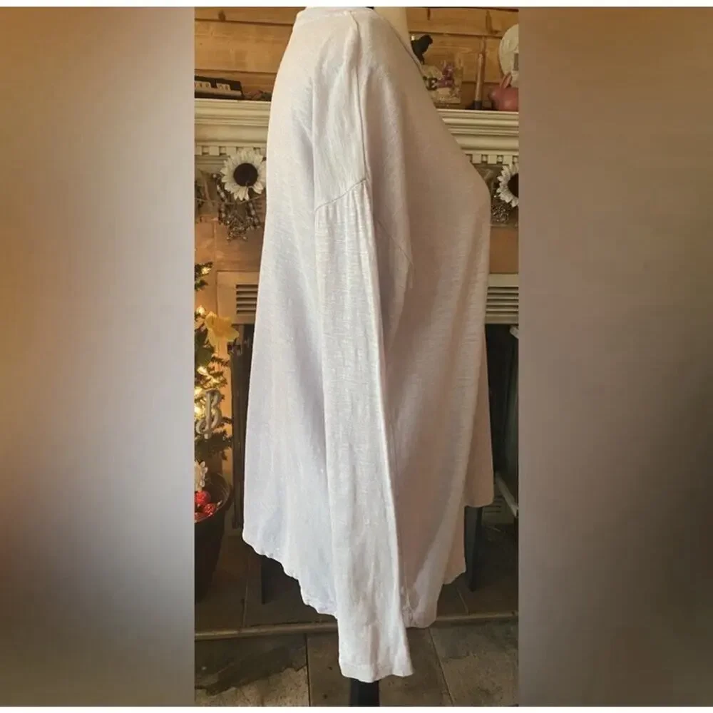 Eileen Fisher Wmn Ivory Hemp Organic Cotton Tunic Oversized Top Lagen Look - Picture 3 of 6